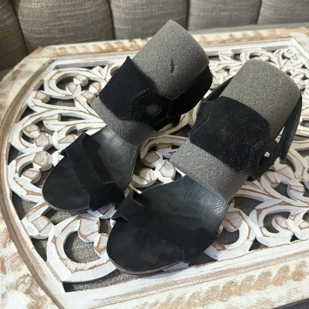 Pedro Garcia Black Suede Leather Heels Shoes Women’s 36 US 6